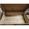 Image 2 : Steamer trunk- good condition- needs stain/varnish- 34" by 19" by 12"H