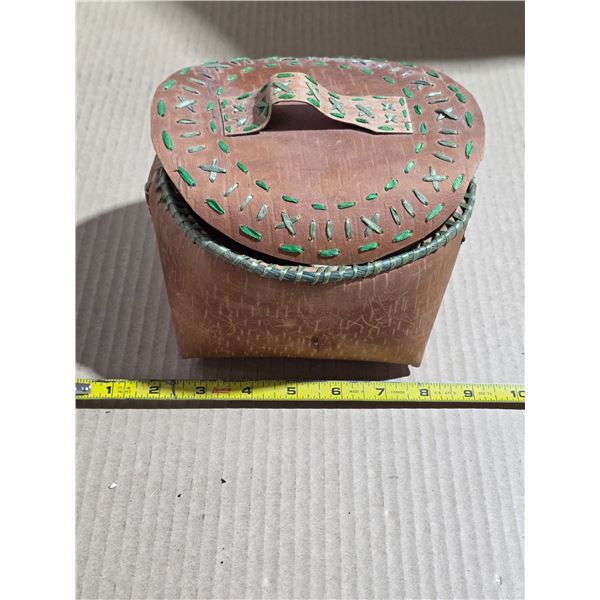 Birch bark basket- 6" by 5"H