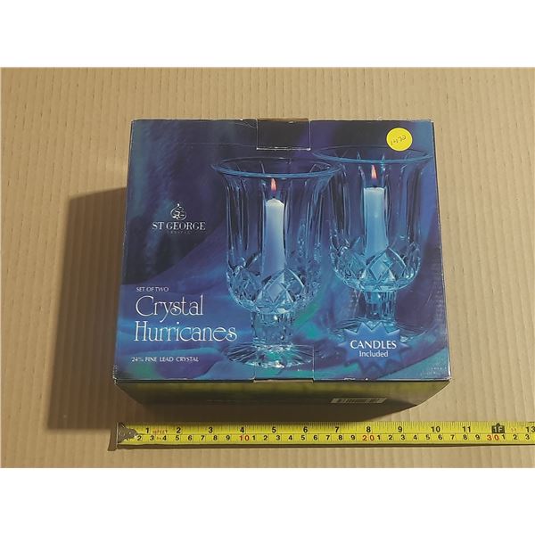 1472-Crystal Hurricane Candleholders