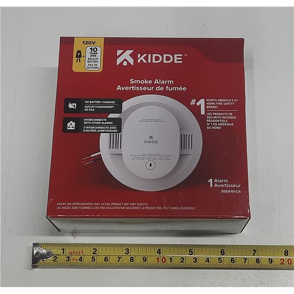 Kidde hardwired smoke alarm, specifically model 20SA10-CA. (New Sealed Pack Box)