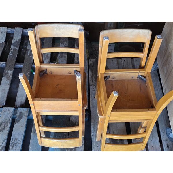4 wooden chairs- 30"H