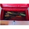 Image 4 : Red Tool Box 14"x5"x6" W/ misc. Screw Drivers