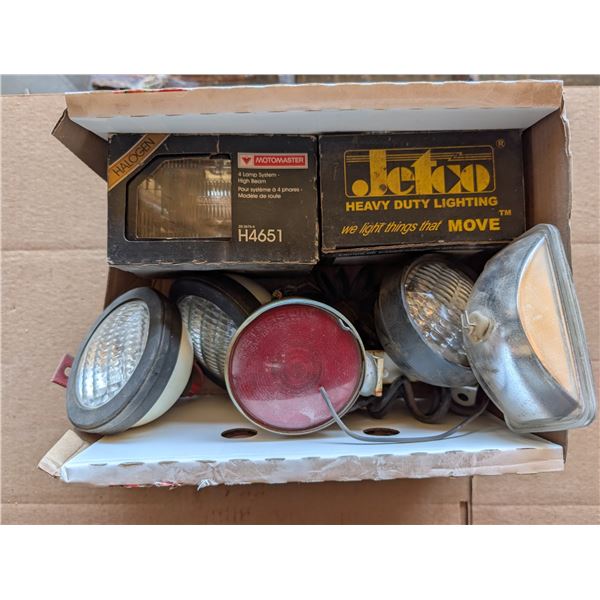 Box of Vintage Headlights/Halogen lights (2) in original Boxes