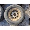 Image 2 : Set of (4) Trailer tires on rims 205/75 R14 (2) show wear