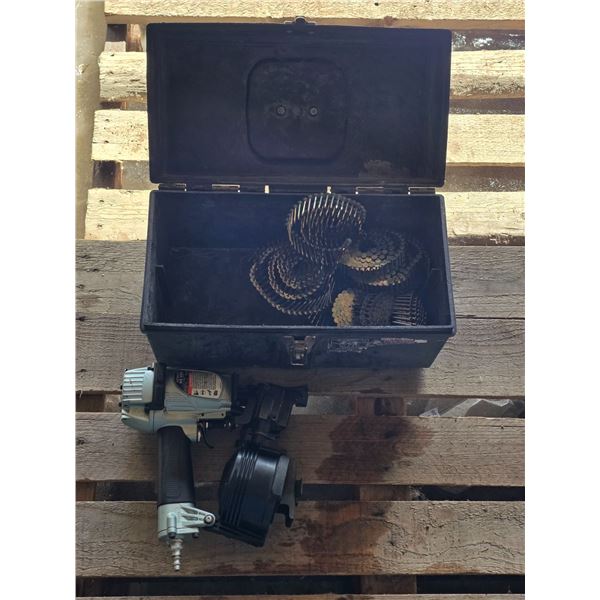 Nailgun with nails and tool case