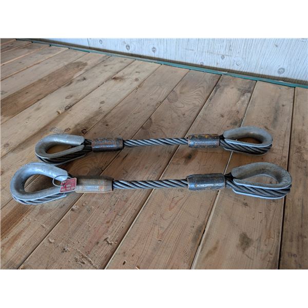 (2) Heavy Duty Wire Rope 3/4" Campbell Mack 25"