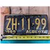 Image 1 : Vintage 1969 Alberta License Plate ZH-11=99