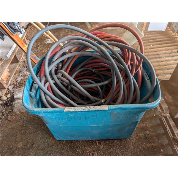 Storage Tub full of Air Hoses/Hose Ends