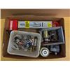 Image 1 : Box of Misc. Tools (Flashlight tester, bulbs, and etc.)