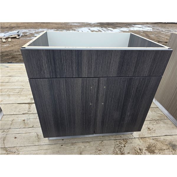 Zebra vanity fully assembled- 36" by 31"H- with handles- conditions vary