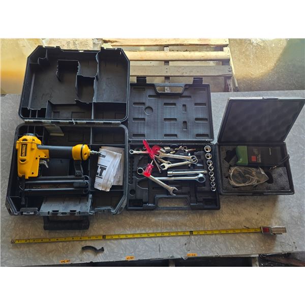 Dewalt nailgun, wrenches, and moisture detecter