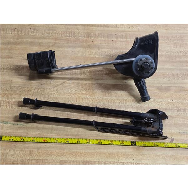 Bipod and fishing pole mount