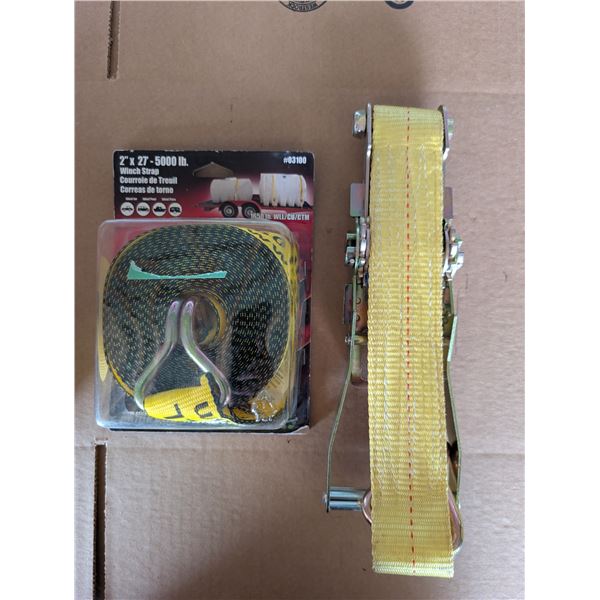 New in Package 2"x27'-5000lb Winch Strap w/ Ratchet Strap Part