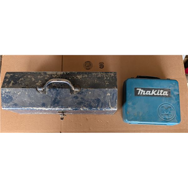 (2) Older Metal Tool Box /Makita Tool Box