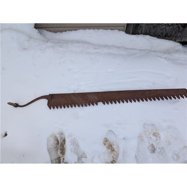 58.5" Vintage Ice Saw 2 Handle End