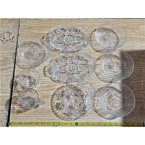 Lot of various glassware dishes- might be crystal