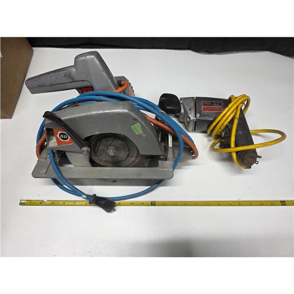Black and decker circular saw and skil corded drill- works