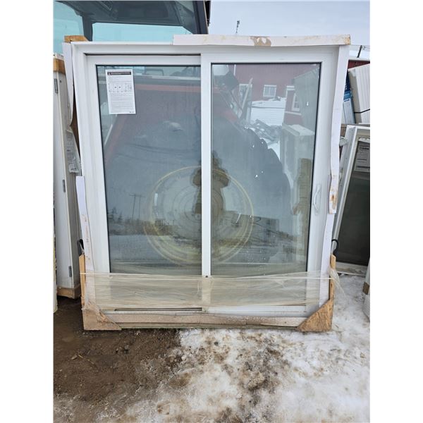 Double glass sliding patio door-75" by 83"H- a little dirty