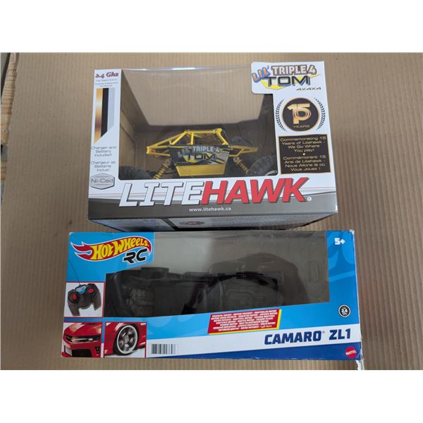 (2) Remote Control Toy Cars (Lil'Triple4 Tom/Hot Wheels ) Both Not Sealed/Not tested)