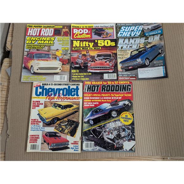 (5) Vintage Chev, Hot Rodding, and etc. Vintage Magazines