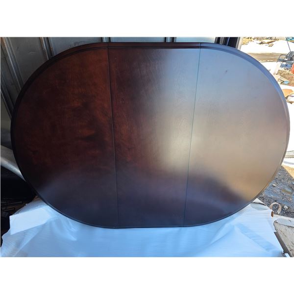 Dark cherry wood table top-* no base *- 51"W by 72"L- in a box