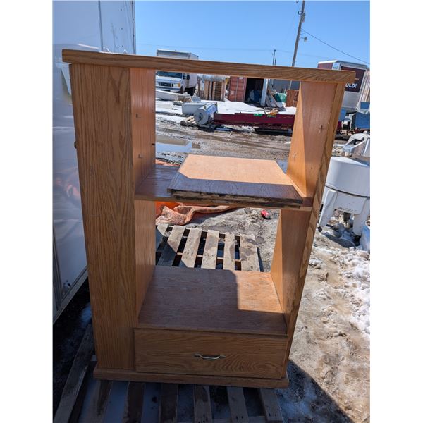 Wood Book Case w/ Drawer on Bottom and Side Door 57"x30"x20"