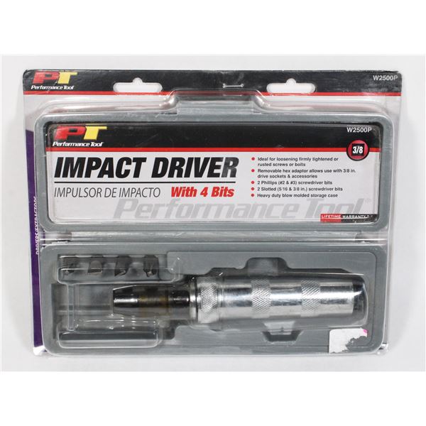 *UNCLAIMED PT IMPACT DRIVER WITH 4 BITS 3/8" DRIVE