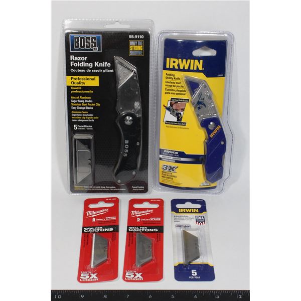 *UNCLAIMED LOT OF UTILITY BLADES & REPLACEMENT