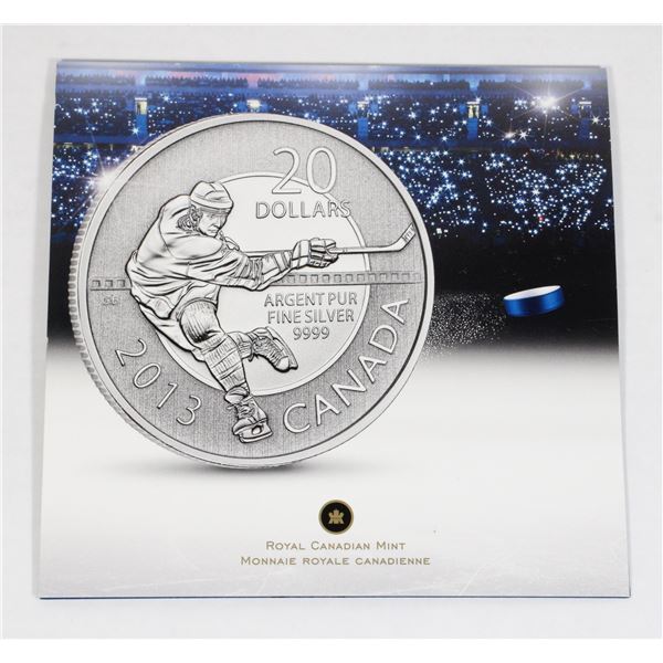 2013 1/4-OZ HOCKEY FINE SILVER $20 COIN