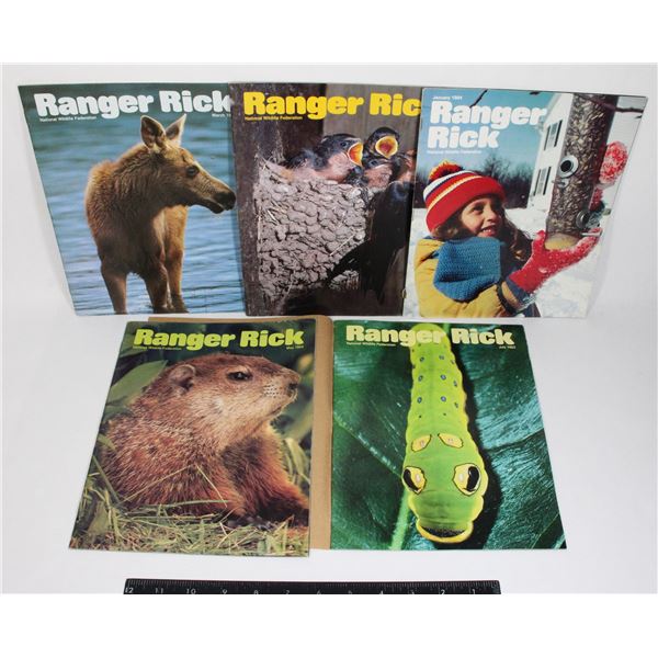 BUNDLE OF 5 1980s RANGER RICK MAGAZINES