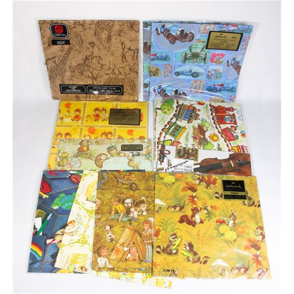 LARGE BUNDLE OF VINTAGE GIFT WRAPPING PAPER
