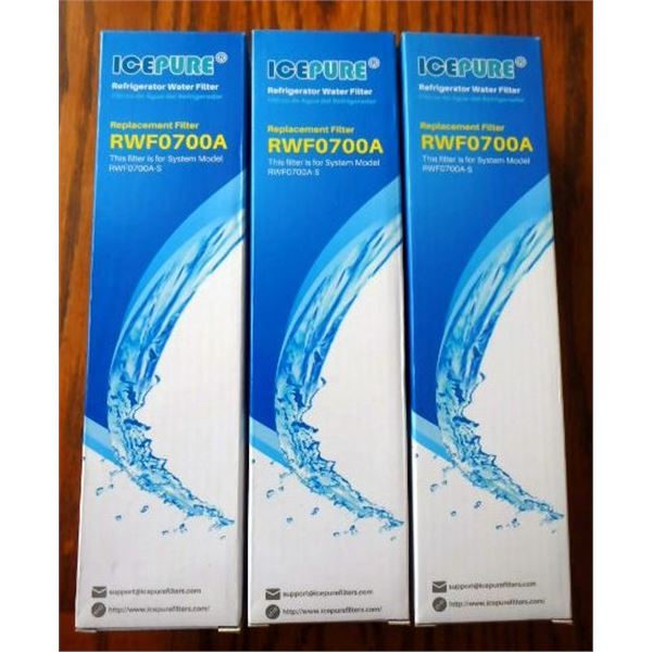 3 REFRIGERATOR WATER FILTERS (FITMENT IN SECOND