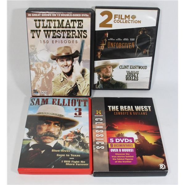 BUNDLE OF WESTERN DVDS. MOVIES AND DOCUMENTARIES