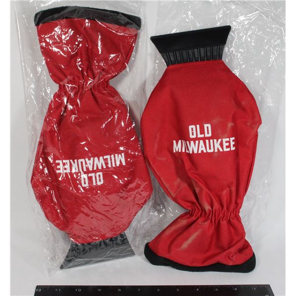 PAIR OF (NEW) OLD MILWAUKEE GLOVE ICE SCRAPERS