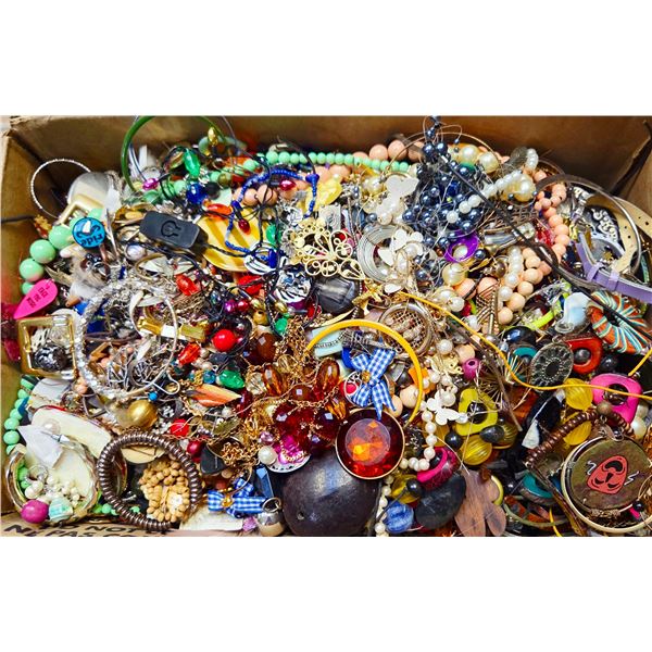 #42 LARGE BOX OF JEWELRY FOR CRAFTING