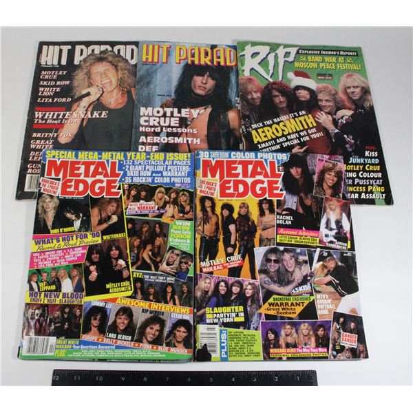 BUNDLE OF 5 VINTAGE ROCK/METAL MAGAZINES