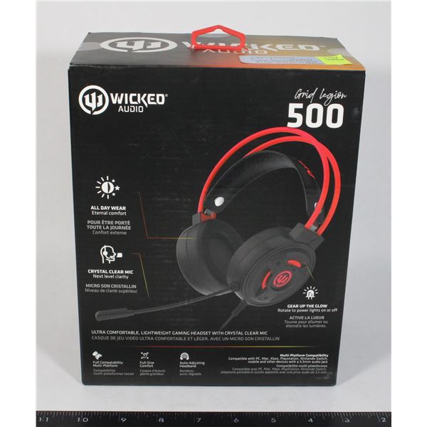 NEW - WICKED GAMING HEADSET W/ MIC SEALED IN BOX