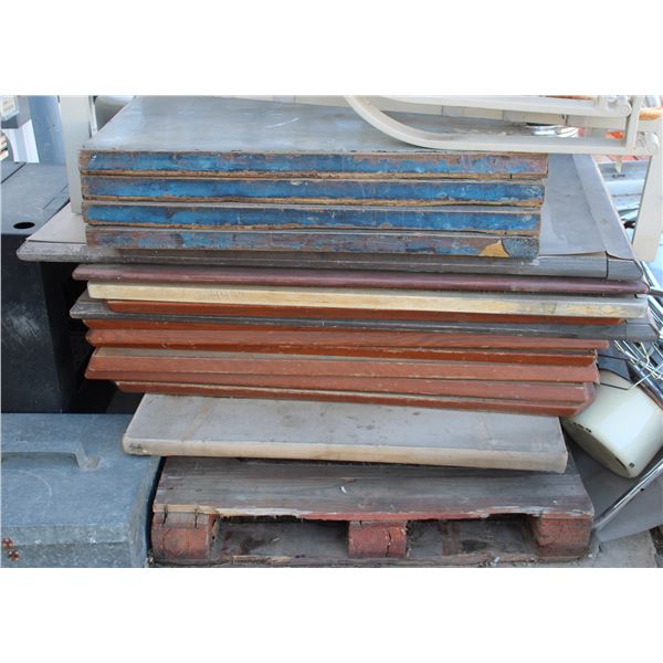PALLET OF TABLE TOPS, CONDITION VARIES FROM POOR