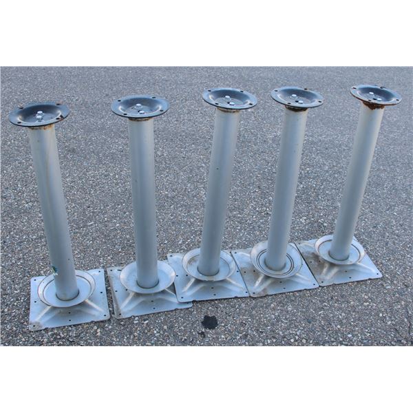 LOT OF 5 METAL TABLE BASES, LIGHT SURFACE RUST