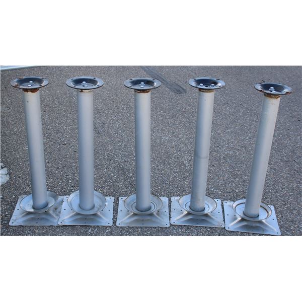 LOT OF 5 METAL TABLE BASES, LIGHT SURFACE RUST