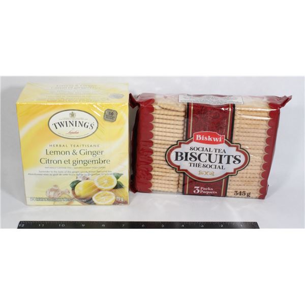 TWINING'S HERBAL TEA & BISKWI BISCUITS