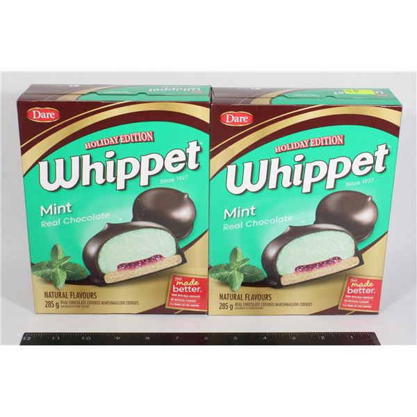 TWO BOXES DARE WHIPPET MINT MARSHMALLOW COOKIES