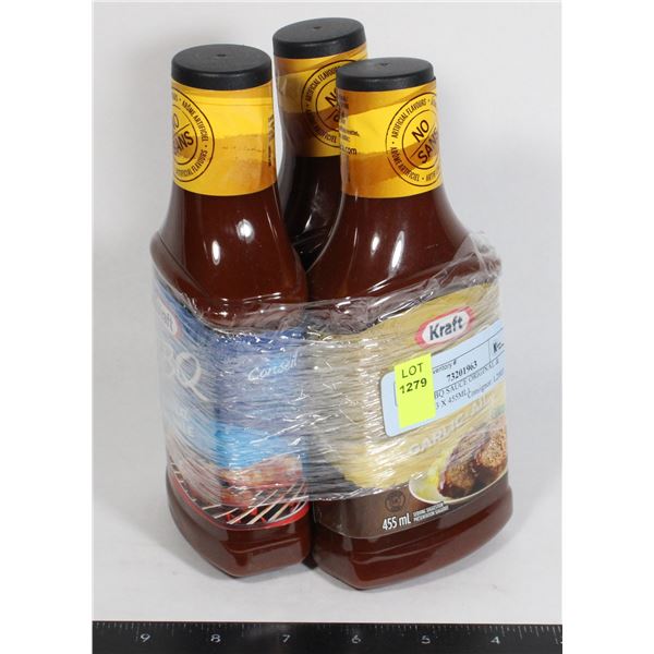 KRAFT BBQ SAUCE ORIGINAL & GARLIC (3 X 455ML)