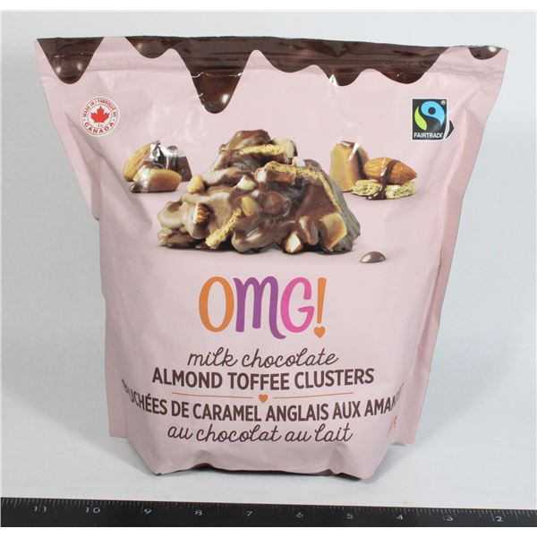 OMG! MILK CHOCOLATE ALMOND TOFFEE CLUSTERS *OPEN, SOLD AS IS