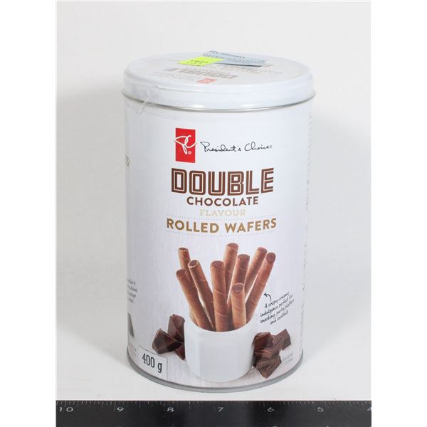 PC DOUBLE CHOCOLATE ROLLED WAFERS 400G