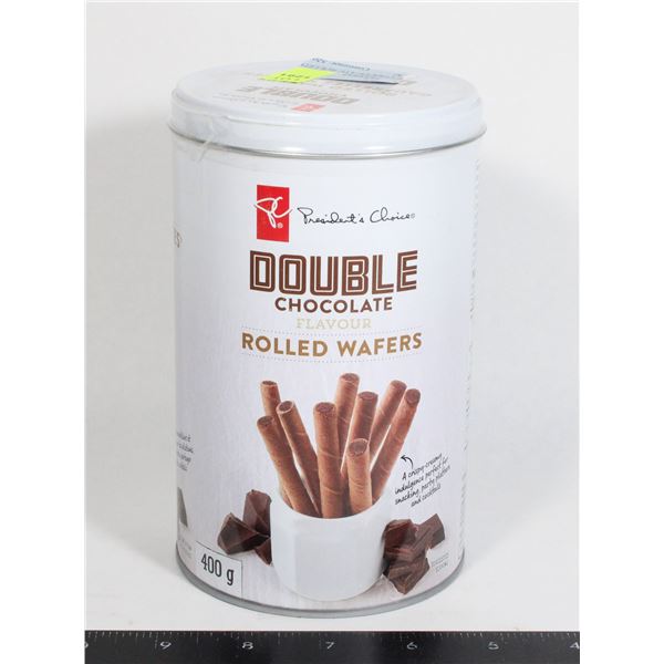 PC DOUBLE CHOCOLATE ROLLED WAFERS 400G