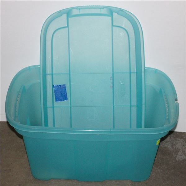 70L TOTE WITH LID, SOME DAMAGE