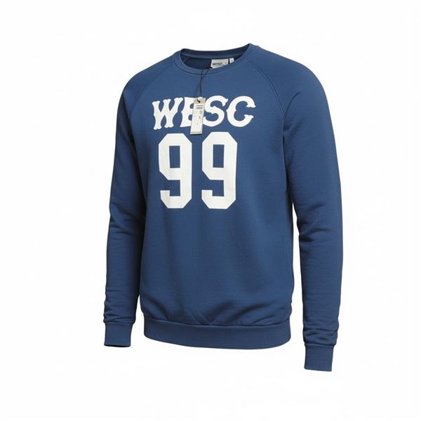 #63 NWT WESC NAVY LOGO SWEATSHIRT MEDIUM
