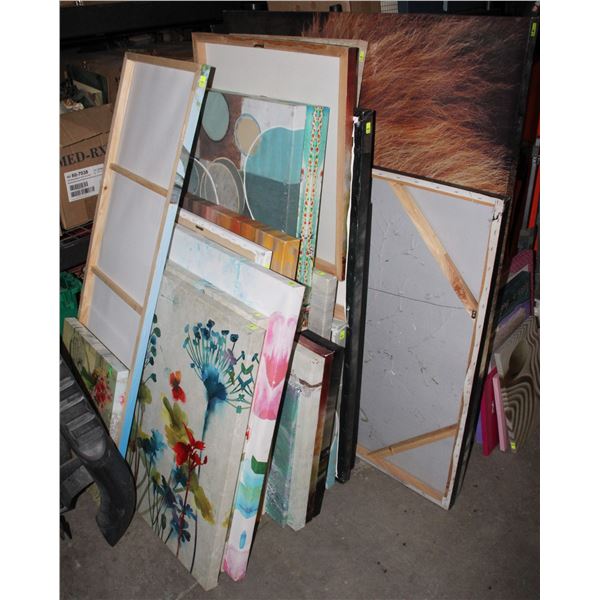 LARGE LOT OF HOME DECOR WALL ART, VARIOUS SIZES