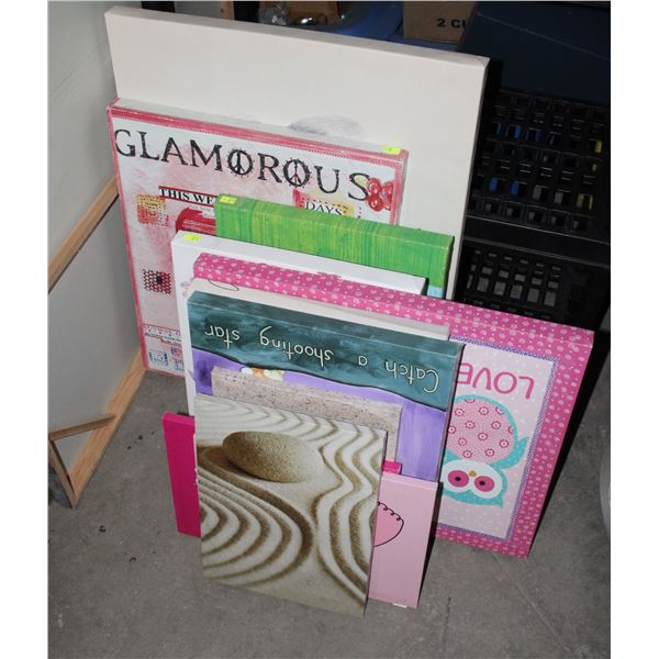 LARGE LOT OF HOME DECOR WALL ART, VARIOUS SIZES